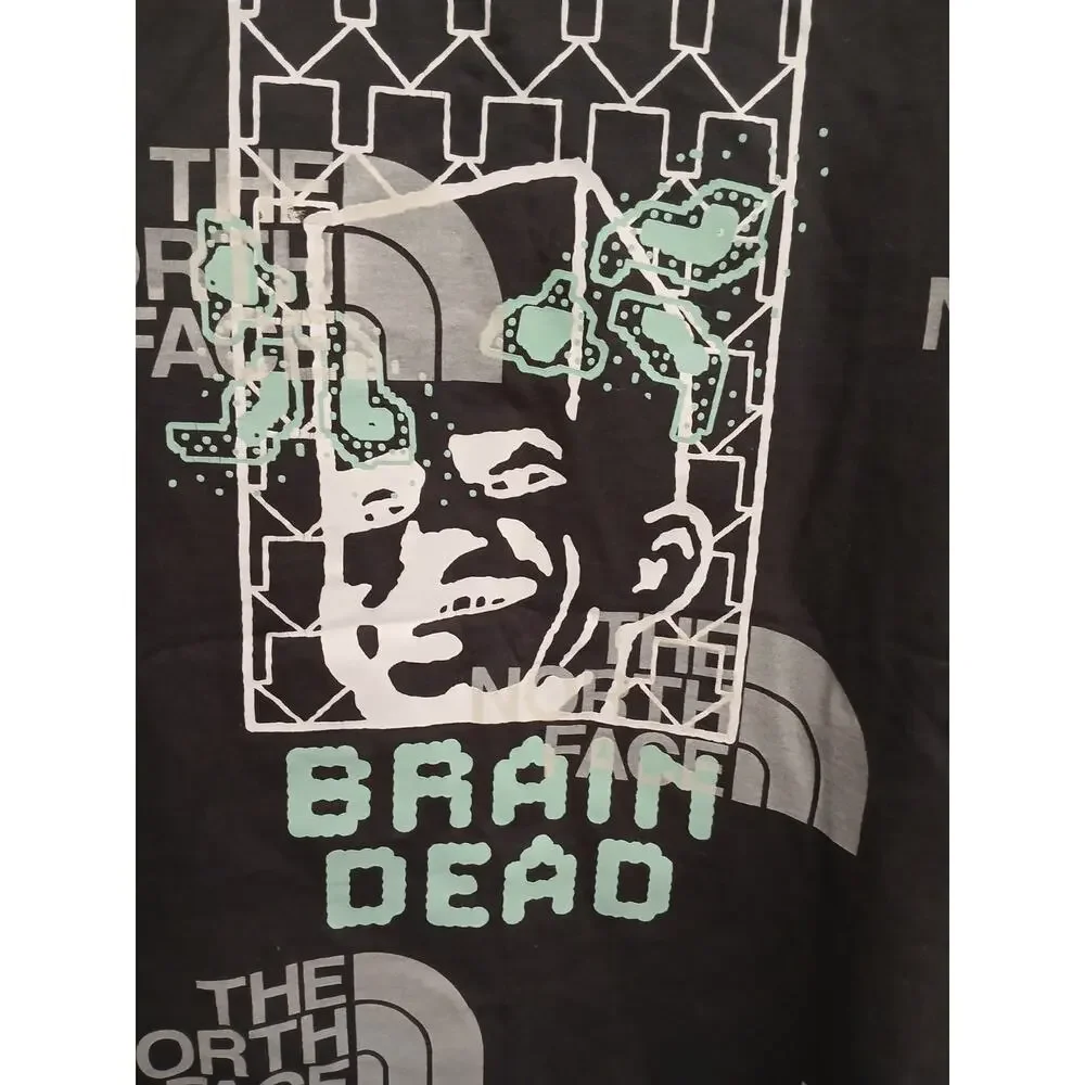 The North Face Brain‎ Dead Collab Collectible T-shirt Sz M Black Skull Embroider